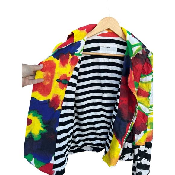 Nozomi Ishiguro Abstract multicolor Jacket Size LARGE 100% Cotton-37 inch Bust - Picture 5 of 13